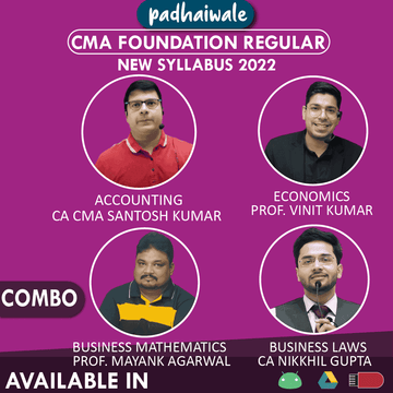 CMA Foundation All Subjects Combo Regular Batch by CA CMA Santosh Kumar, Professor Vinit Kumar, Professor Mayank Agarwal, and CA CMA CS Nikhil Gupta