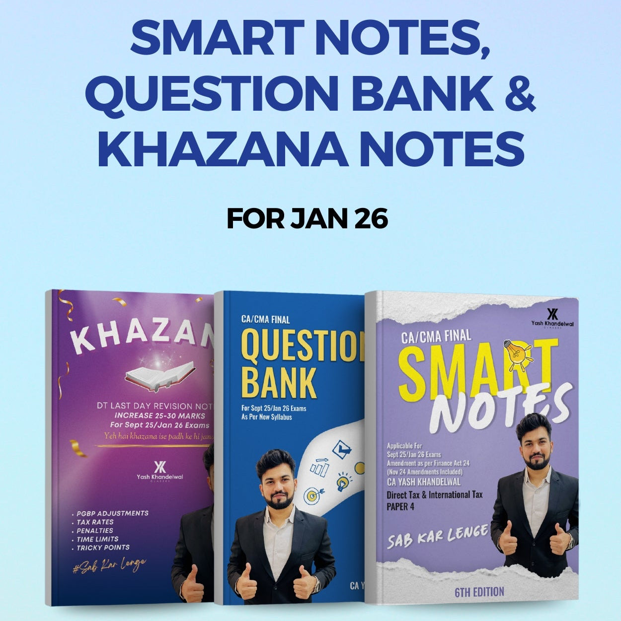 CA/CMA Final Direct Tax Smart Notes & Question Bank for Jan 2026 / Dec 2025 – Updated Amendments, Case Laws & Exam Practice