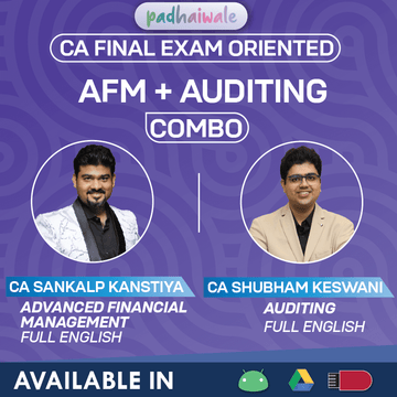 CA Final AFM and Audit English Exam Oriented FastTrack Combo Online Classes by CA Sankalp Kanstiya and CA Shubham Keswani for ICAI