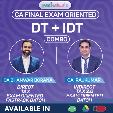 CA Final Direct Tax FastTrack and IDT 2.0 Exam Oriented Combo Online Classes by Bhanwar Borana and Rajkumar for ICAI