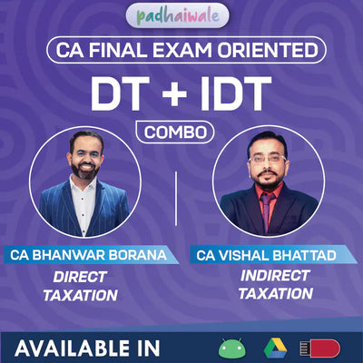 CA Final Direct Tax and Indirect Tax FastTrack Combo Classes by CA Bhanwar Borana and CA Vishal Bhattad for ICAI