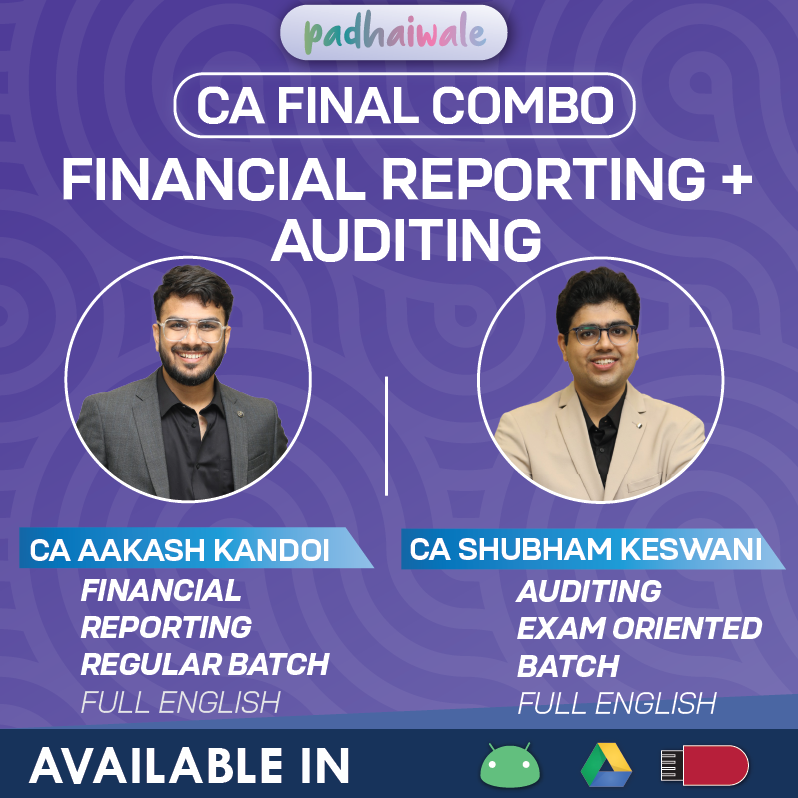 CA Final FR and Audit Full English Regular FastTrack Combo Classes by CA Aakash Kandoi and CA Shubham Keswani for ICAI