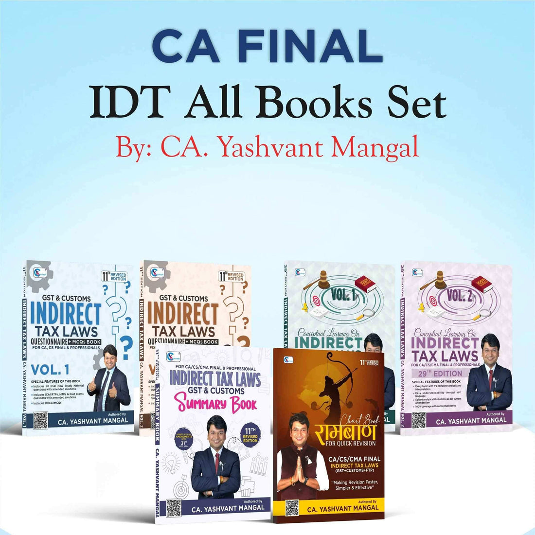 CA Final IDT All Books Set - Main Book + Questionnaire & MCQs Book + Colorful Summary + Raambaan Chart Book by CA Yashvant Mangal