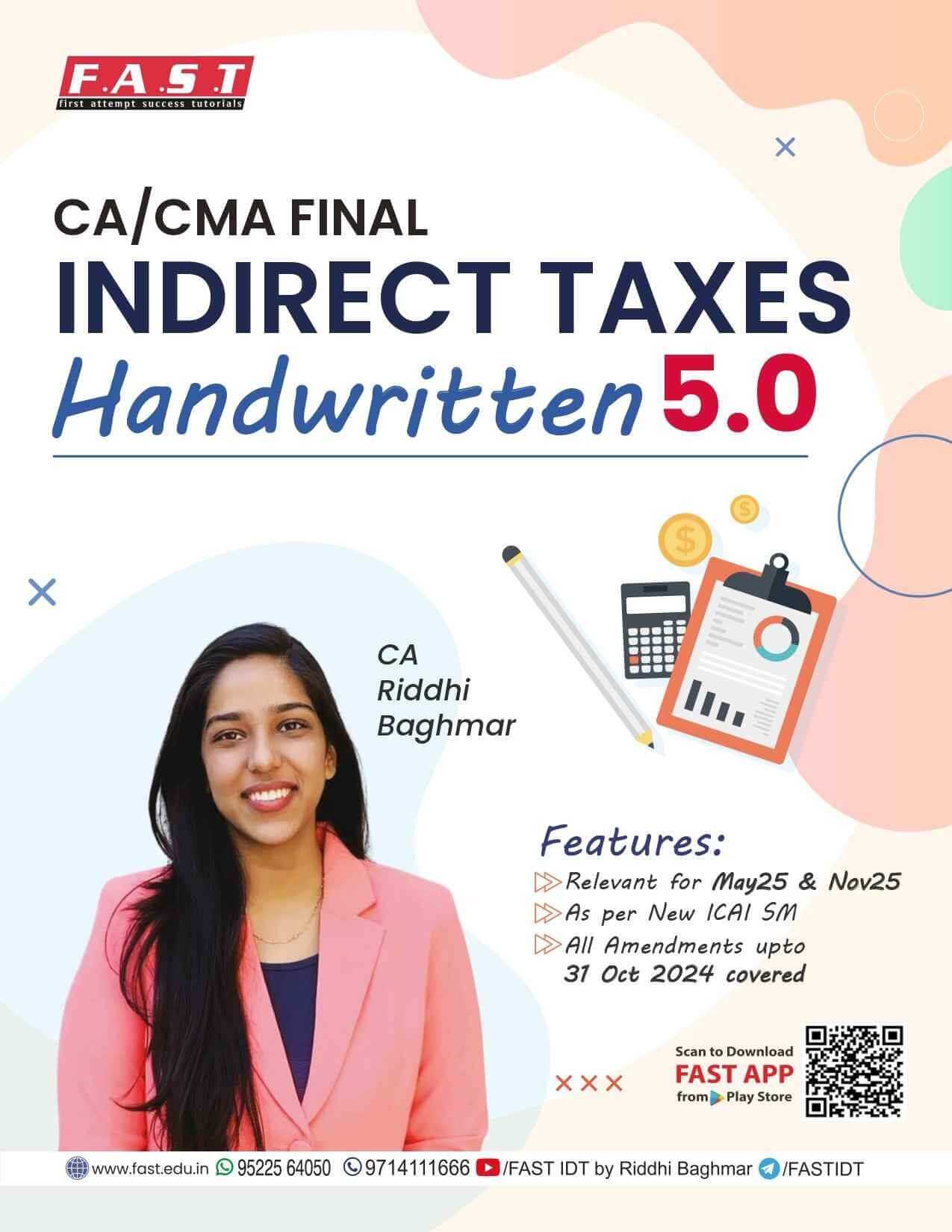 CA Final IDT Handwritten 5.0 Books by CA Riddhi Baghmar