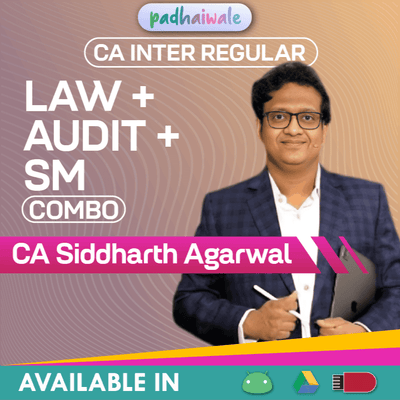 Master CA Inter Law, Audit & SM with CA Siddharth Agarwal. Regular Combo Batch covering ICAI syllabus with conceptual clarity & exam-focused preparation.