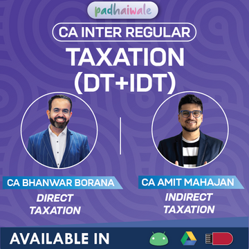 CA Inter Taxation Direct and Indirect Tax Regular Online Classes with exam-focused preparation by Bhanwar Borana and Amit Mahajan for ICAI