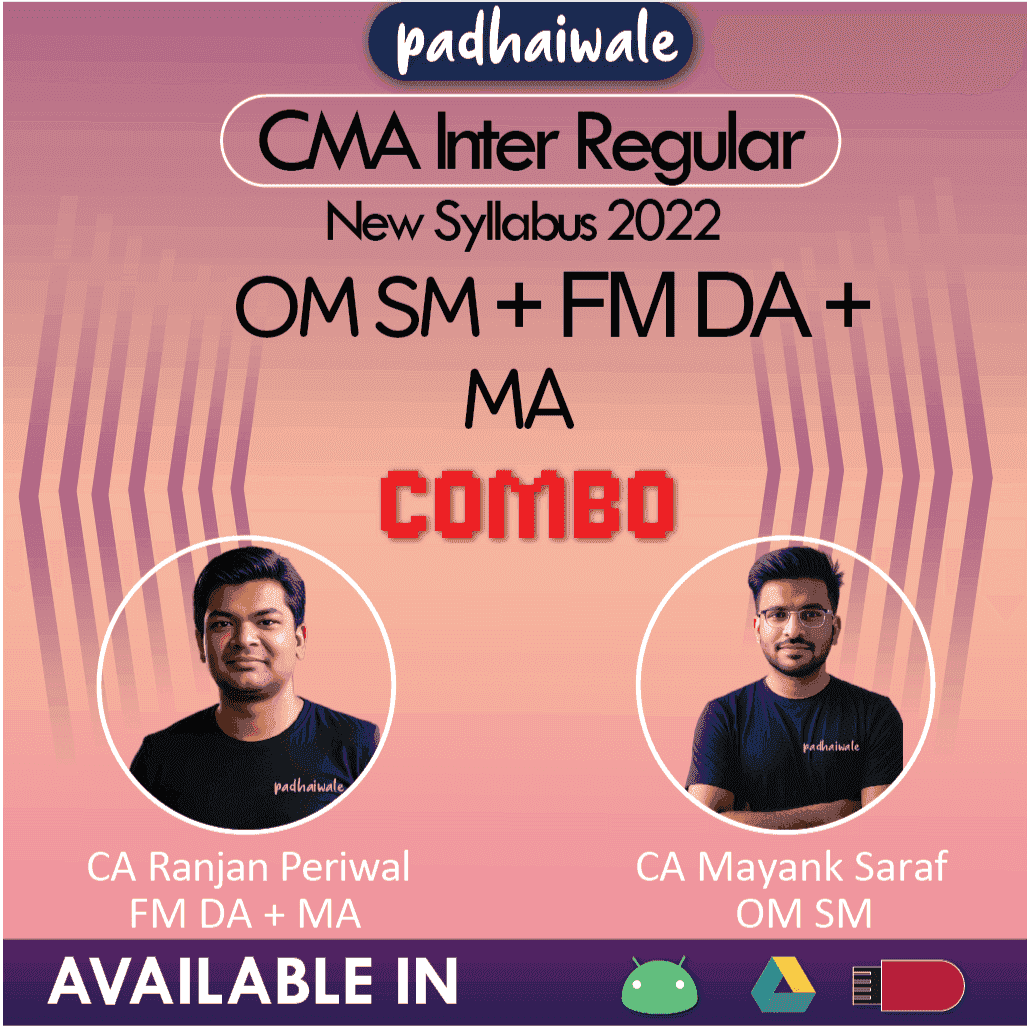 CMA Inter OM SM + FM DA + Management Accounting Combo Regular Batch by CA Ranjan Periwal and CA Mayank Saraf