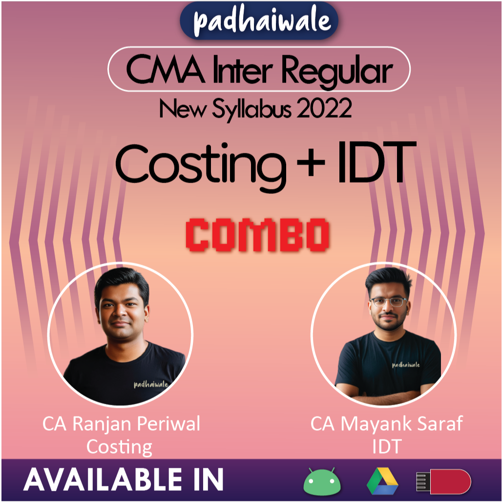 CMA Inter Costing + IDT Combo New Syllabus Ranjan Periwal Mayank Saraf