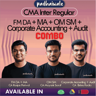 CMA Inter Group 2 All Subjects Combo Regular Batch by CA Ranjan Periwal, CA Mayank Saraf, and CA Bishnu Kedia