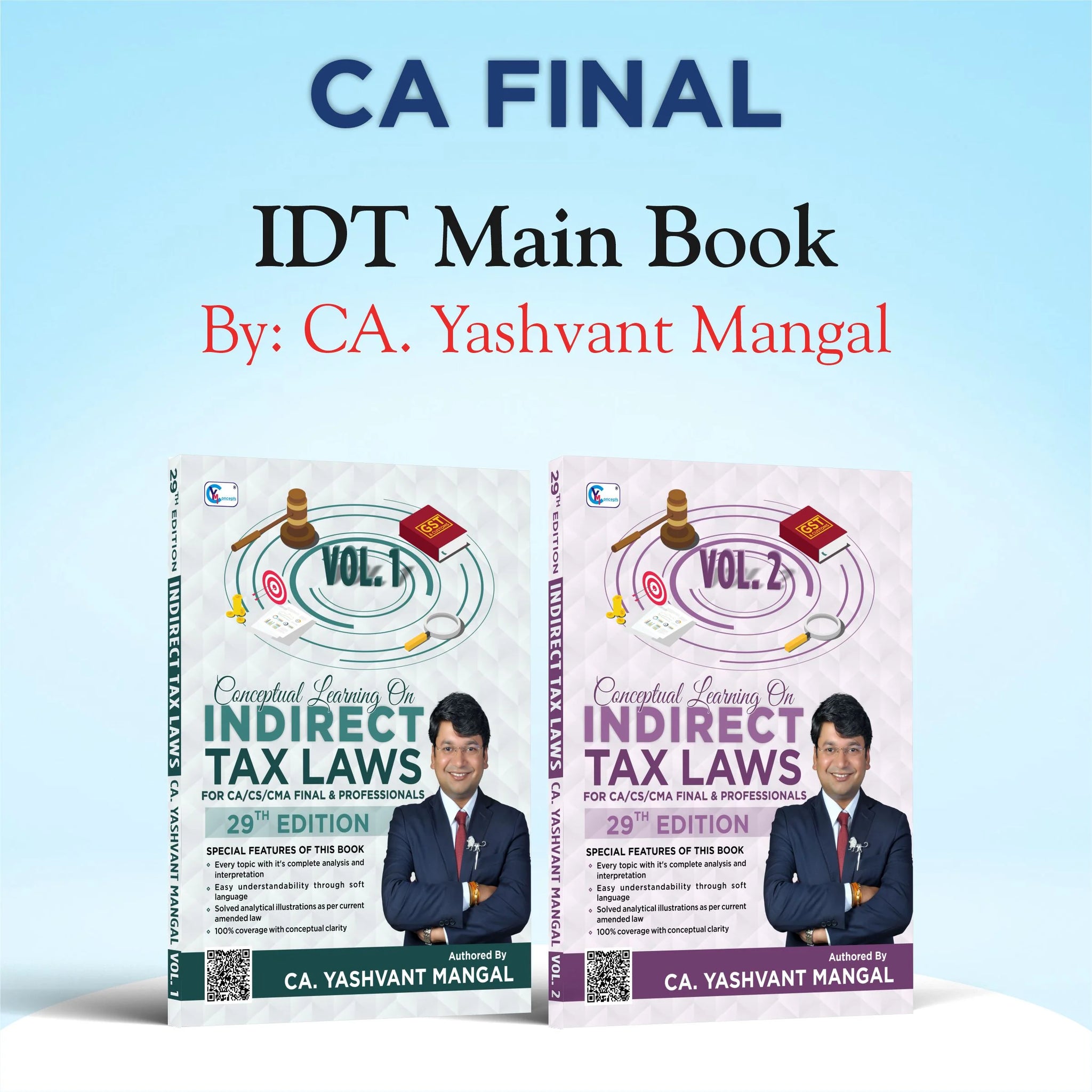 CA/CS Final - IDT - 29th Edition Conceptual Learning On Indirect Tax Laws (Colorful Book) by CA Yashvant Mangal