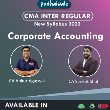 CMA Inter Corporate Accounting Ankur Agarwal Sanket Shah