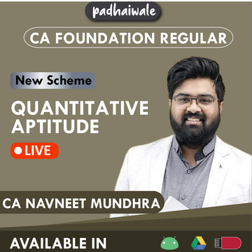 CA Foundation Quantitative Aptitude New Scheme Navneet Mundhra 