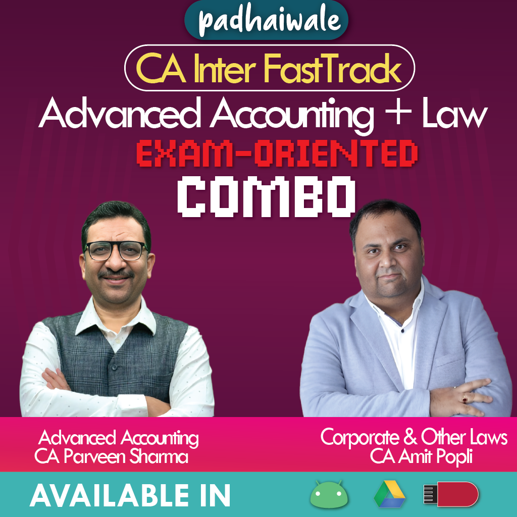 CA Inter Advanced Accounting + Law Combo FastTrack Exam-Oriented New Scheme Parveen Sharma Amit Popli