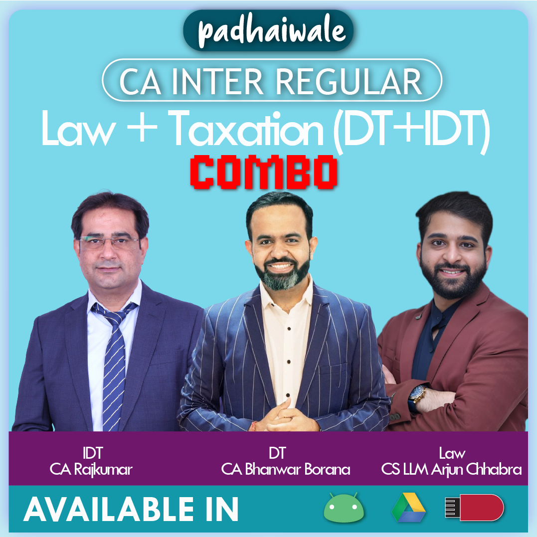 CA Inter Law + Taxation (DT+IDT) Combo New Scheme Arjun Chhabra Bhanwar Borana Rajkumar