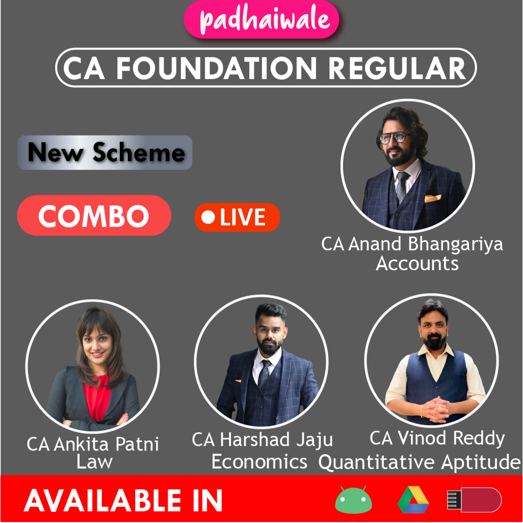 CA Foundation All Subjects Combo Live New Scheme Ankita Patni Harshad Jaju Anand Bhangariya Vinod Reddy