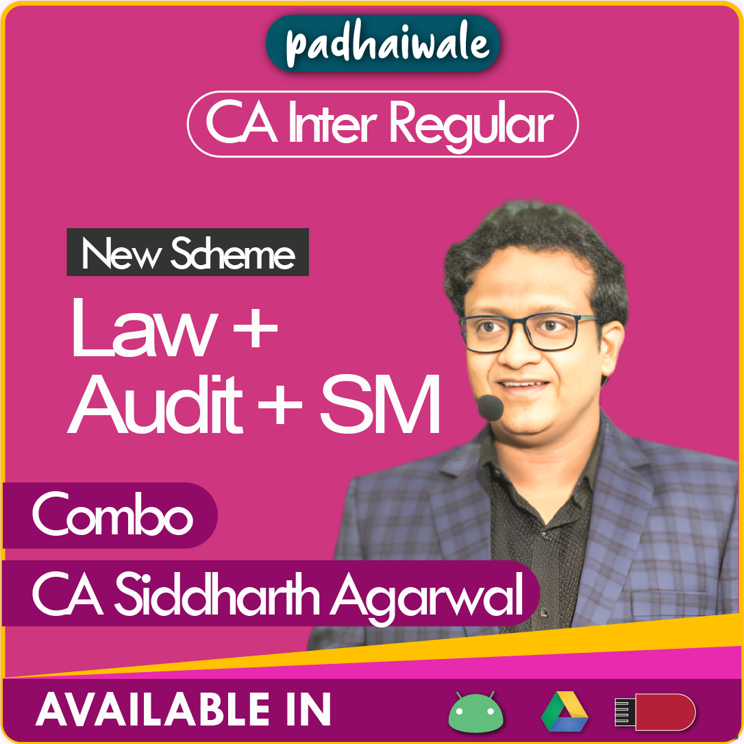 CA Inter Law + Audit + SM Combo Regular Batch New Scheme by CA Siddharth Agarwal