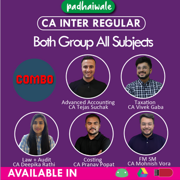 CA Inter Both Group All Subjects Combo Live New Scheme Tejas Suchak Deepika Rathi Vivek Gaba Pranav Popat Mohnish Vora