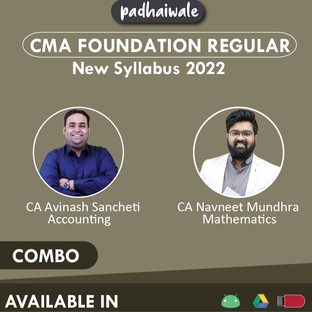 CMA Foundation Accounting + Mathematics Combo New Syllabus Avinash Sancheti Navneet Mundhra