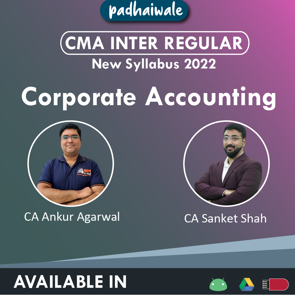 CMA Inter Corporate Accounting Ankur Agarwal Sanket Shah