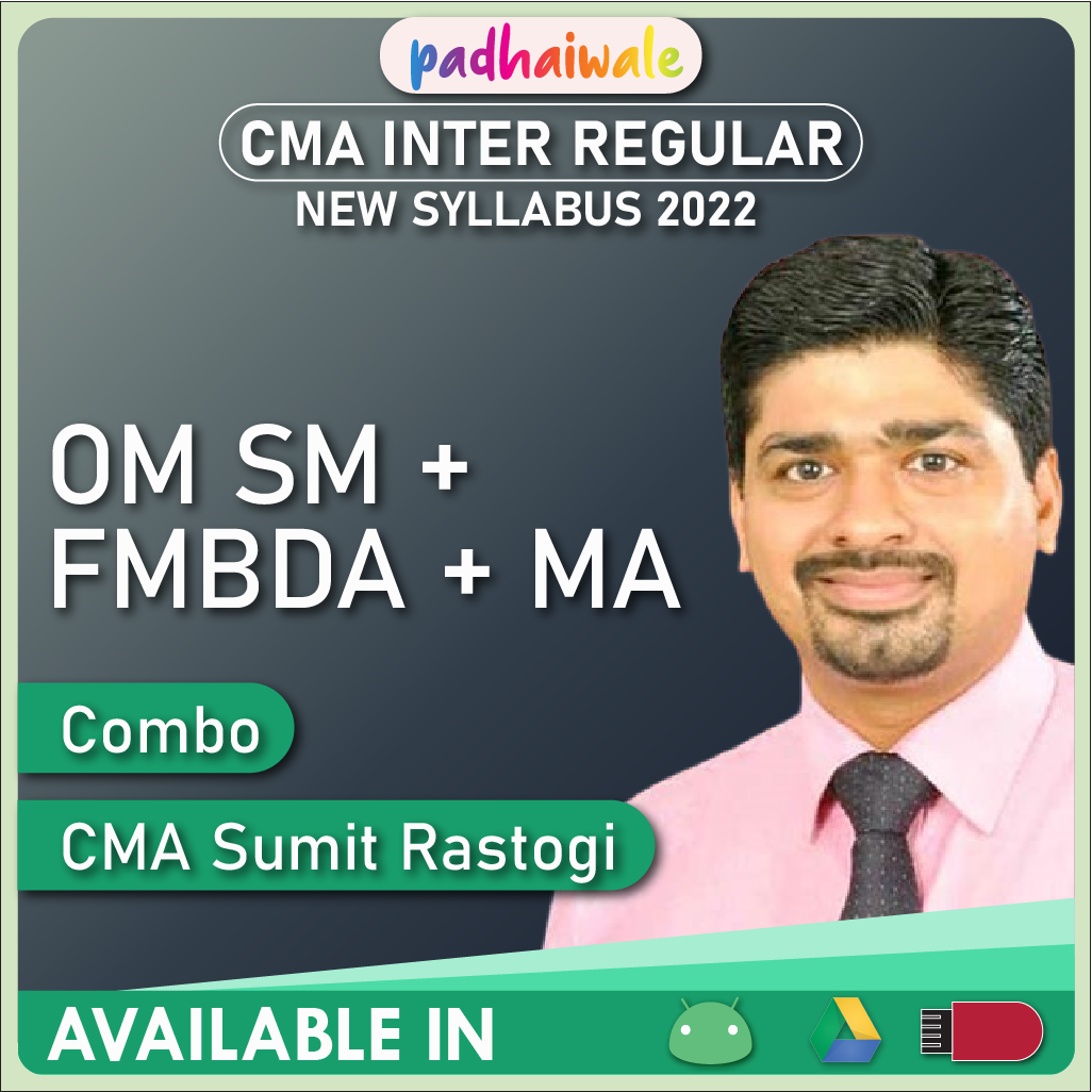 CMA Inter OM SM + FM DA + Management Accounting Combo New Syllabus Sumit Rastogi