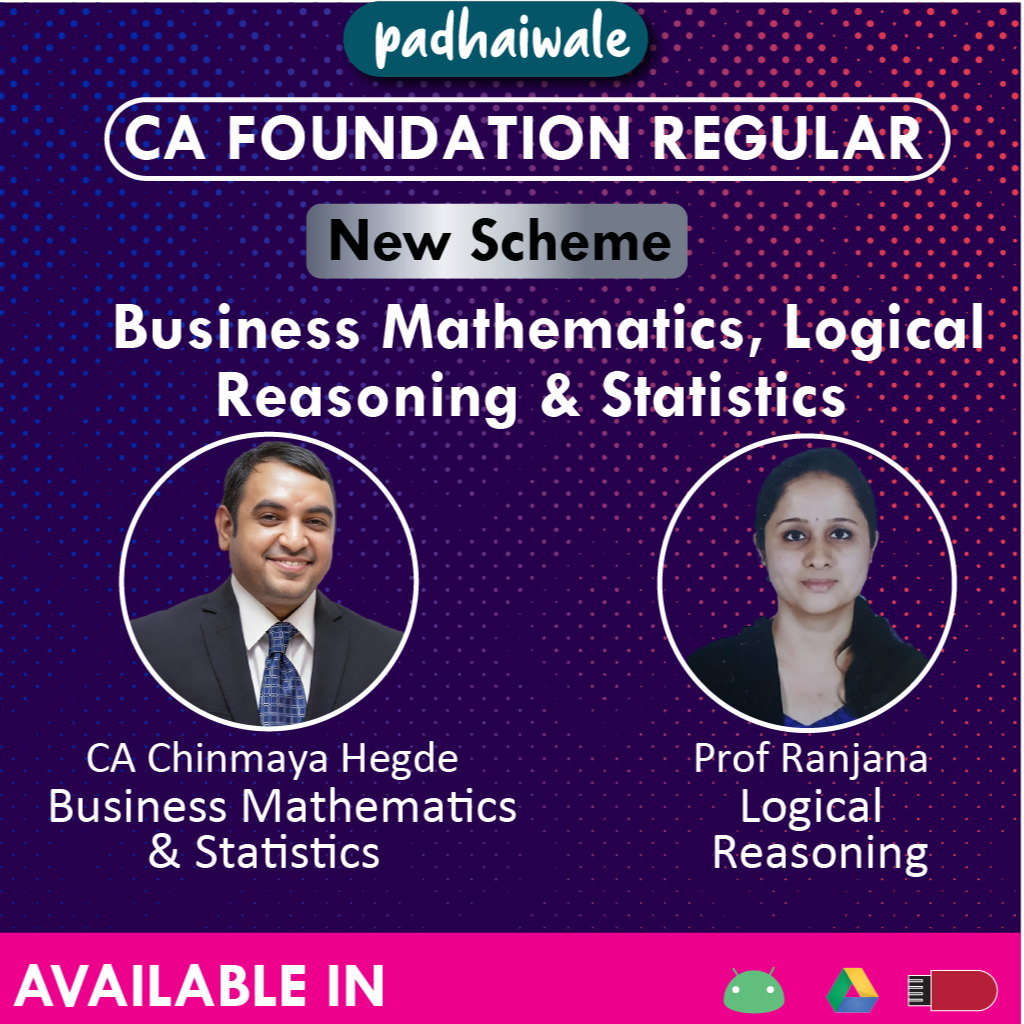CA Foundation Mathematics, Logical Reasoning Statistics English New Scheme Chinmaya Hegde Ranjana