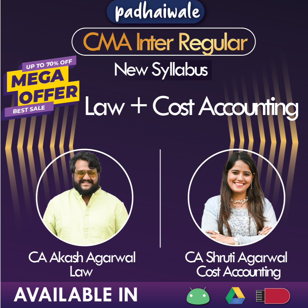 CMA Inter Law + Cost Accounting Mega Offer Combo Akash Agarwal Shruti Agarwal