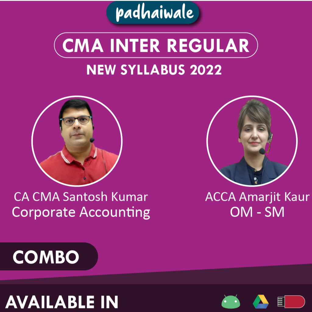 CMA Inter Corporate Accounting + OM SM Combo Santosh Kumar Amarjit Kaur