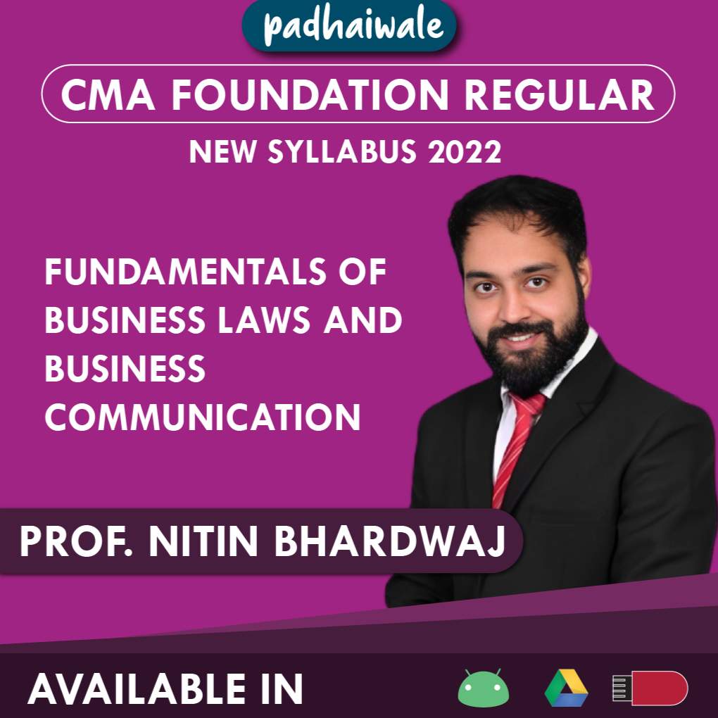 CMA Foundation Fundamentals of Business Laws &amp; Business Communication NITIN BHARDWAJ