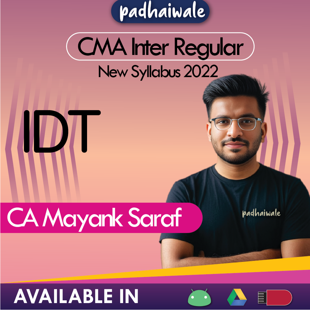 CMA Inter Indirect Taxation New Syllabus Mayank Saraf