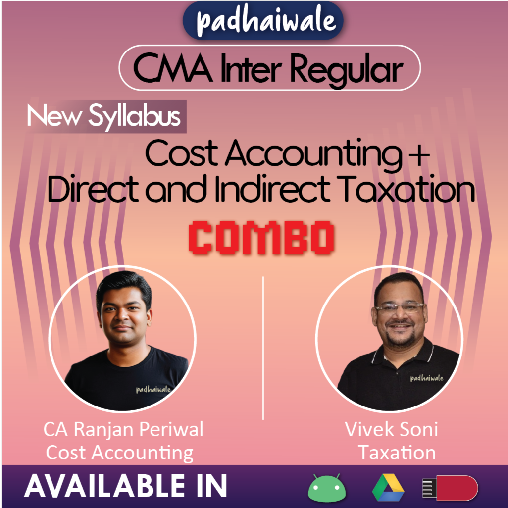CMA Inter Cost Accounting + Direct and Indirect Taxation Combo Ranjan Periwal Vivek Soni
